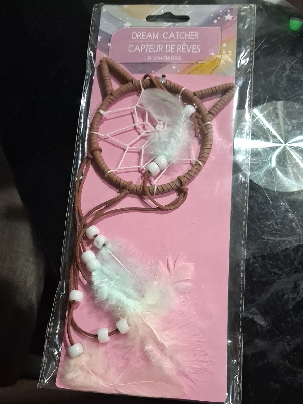 Dream Catcher Kids Accessory - Pink and Brown Feather